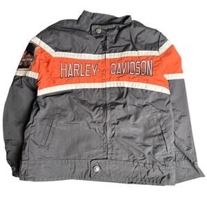 Vintage Harley Davidson Black Zip Up Motorcycle Jacket Toddler Size 5